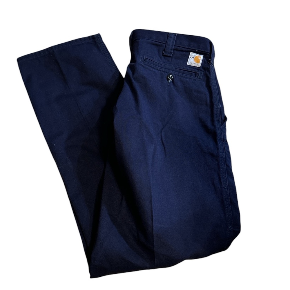 Carhartt FR 32x32 FLAME RESISTANT Navy Blue Canvas‎ Work Pants 371-20 Mechanic